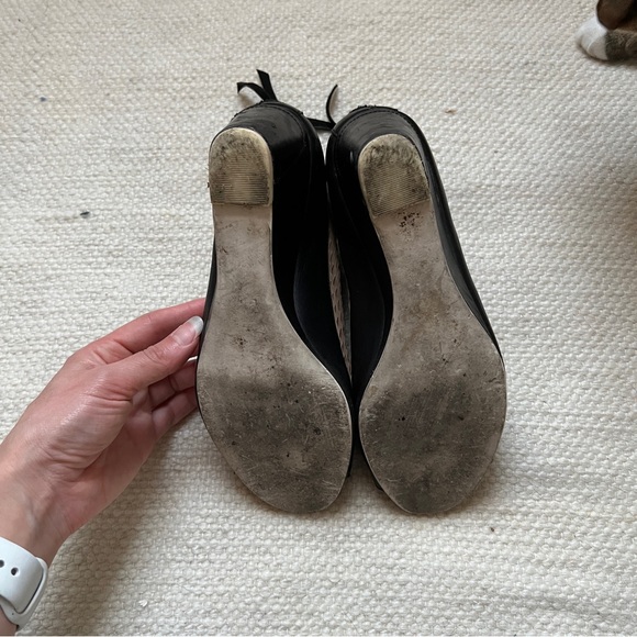 Anthropologie Schuler & Sons Perforated Peep Toe Wedge Sandal size 7 - Picture 3 of 9